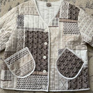 Como Vintage Patchwork Jacket in Cream and Brown